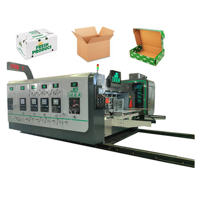 Vollautomatische 4 Farben Wellfarben-Flexodrucker Kartonbox Wellfarben-Box Machmaschine Kartondruckmaschine Schließmaschine Druckmaschine